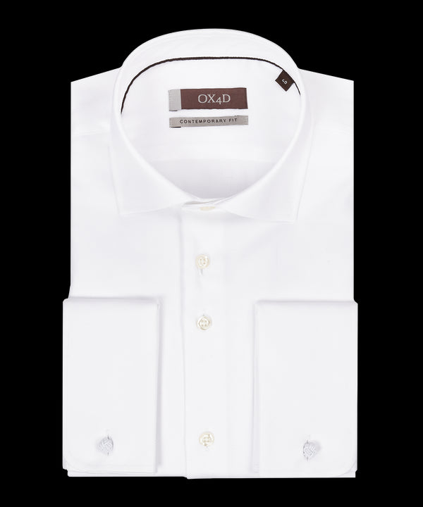 Wit overhemd met dubbele manchetten